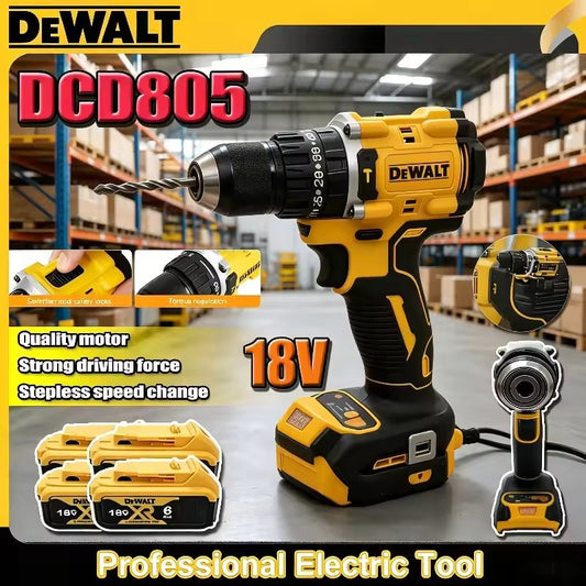 DEWALT DCD805 Cordless Electric Screwdriver Multi-Function Hand Drill, Brushless Impact Drill 20V Rechargeable Power Tool.