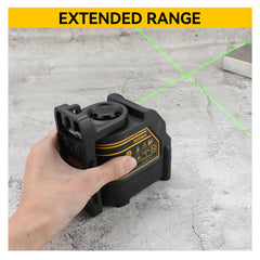 DEWALT DW088CG 2-Lines Green Beam Cross Line Laser Level Self-Levelling 50m Range (with Detector) Naked Tool